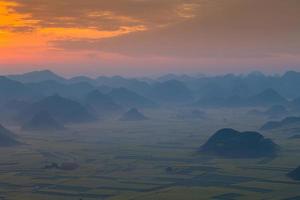 Yellow rapeseed flower field in Luoping, China photo