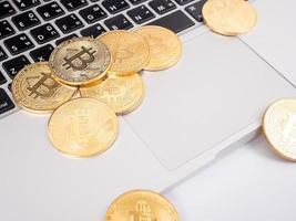 Bitcoin-Cash Digital cryptocurrency on notebook photo