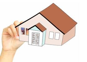 Hand drawing a home photo