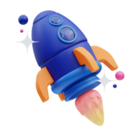icono de negocios, lanzamiento de cohetes, ilustración 3d png