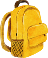 aquarela de mochila amarela png