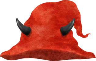 chapeau de diable avec des cornes aquarelle png