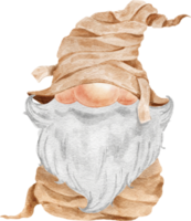 Halloween Cute Mummy Gnome Watercolor png