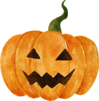 ilustração de aquarela de halloween de abóbora png