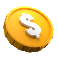 3d Dollar Coin Illustration png