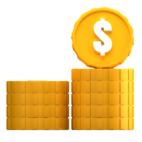 ilustração de moeda de dólar 3d png