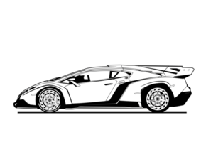 silhouette de format de fichier png supercar à colorier