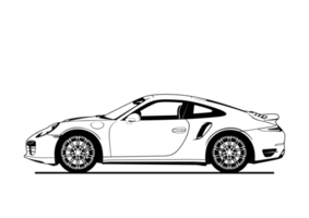 Supercar png file format silhouette for coloring