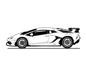 Supercar png file format silhouette for coloring