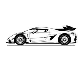 Supercar png file format silhouette for coloring