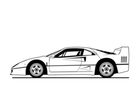 Supercar png file format silhouette for coloring