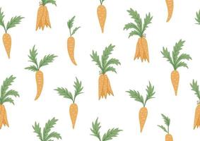 Vector seamless background with carrots. Flat simple illustration with root vegetables. Repeating pattern for children design.