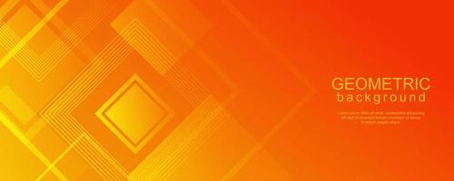 Minimal geometric background with dynamic square design in orange gradient color vector