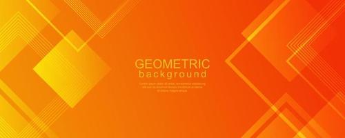 fondo geométrico mínimo con diseño cuadrado dinámico en color naranja degradado vector