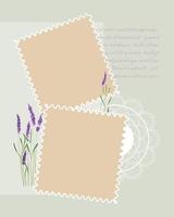 Photobook Collage frame, lace, lavender vector