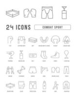 Set of linear icons of Combat Sport vector