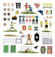 conjunto de ilustraciones de fútbol vector