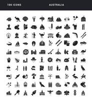 Set of simple icons of Australia vector