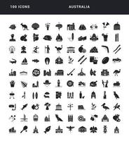 Set of simple icons of Australia vector