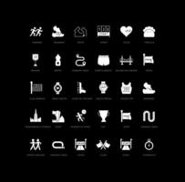 Set of simple icons of Bay to Breakers vector