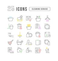 Set of linear icons of Cleaning Service vector