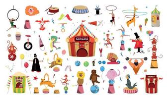 conjunto de ilustraciones de circo vector