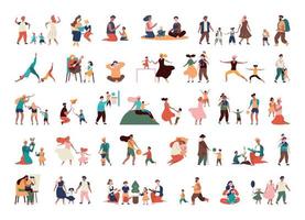Family Characters with Children vector