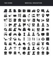 Set of simple icons of Medical Education vector