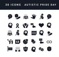 Vector Simple Icons of Autistic Pride Day