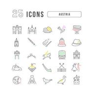 Set of linear icons of Austria vector