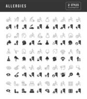 Set of simple icons of Allergies vector