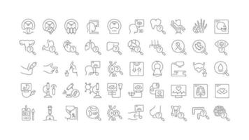 Set of linear icons of Check-Up vector