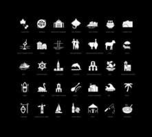 Set of simple icons of Budva vector