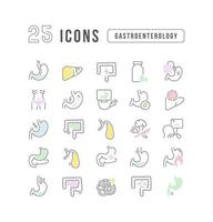 Set of linear icons of Gastroenterology vector