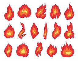 conjunto de iconos de fuego vector