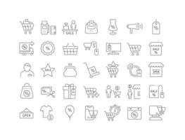 Set of linear icons of Black Friday vector