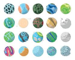 Set of Abstract Planets vector