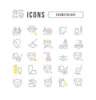 Set of linear icons of Cosmetology vector