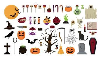 Set of Illustrations for Halloween vector