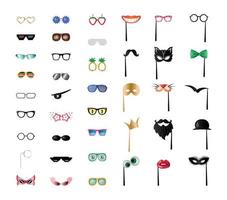 colección de máscaras y gafas vector