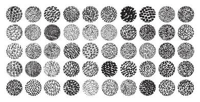 Set of Textured Circles with Patterns vector