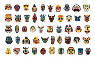 Set of Carnival Masks vector