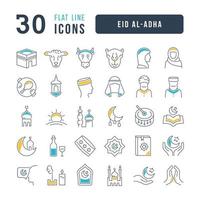 iconos de línea vectorial de eid al-adha vector