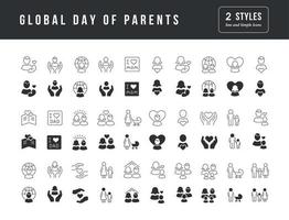 vector iconos simples del día mundial de los padres