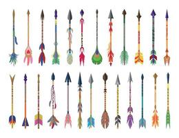 Set of Arrows with Feathers vector