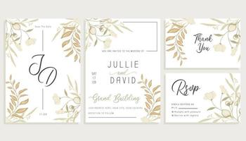 Floral Wedding Design Set vector