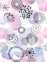 watercolor abstract pattern. seamless pattern with paint spots, lines and dots. pink, blue and purple. hand drawing abstract background vector