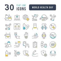 iconos de línea vectorial del día mundial de la salud vector