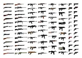 Collection of Realistic Firearms vector