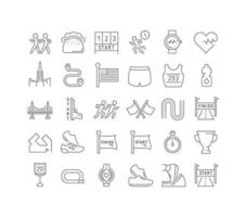 Set of linear icons of Bay to Breakers vector